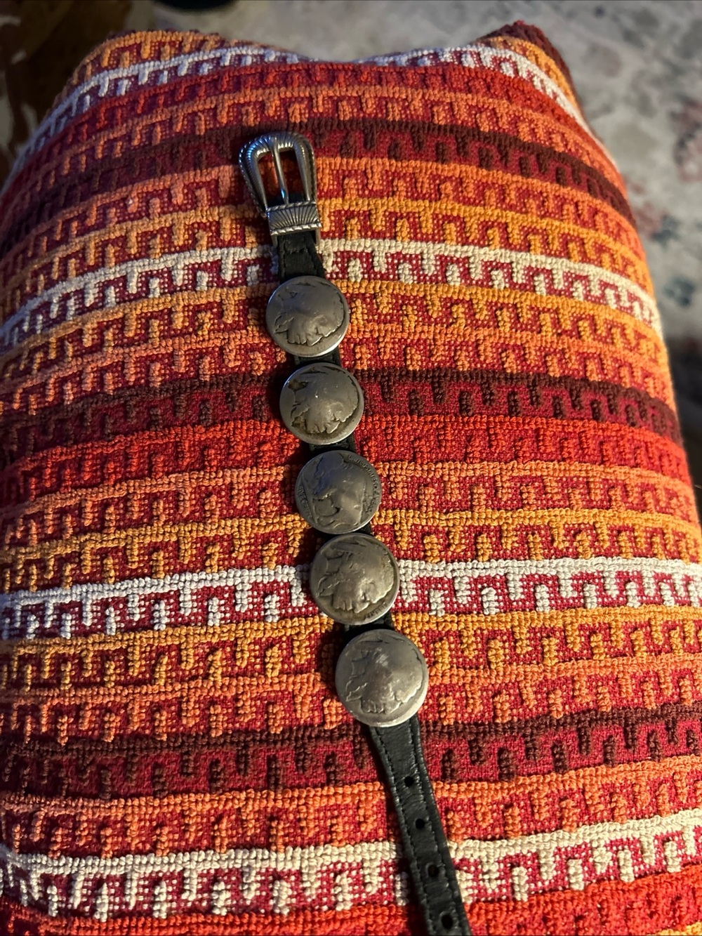 Genuine Buffalo Indian Head Nickel Leather Bracelet